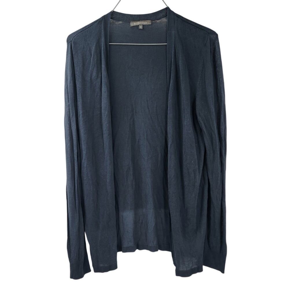 Retro-ology Navy Blue Cardigan Sweater Womens Size Medium M